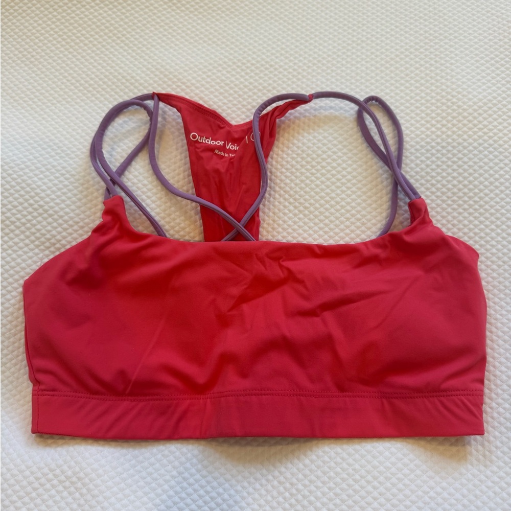 Outdoor Voices Red and Purple Sports Bra